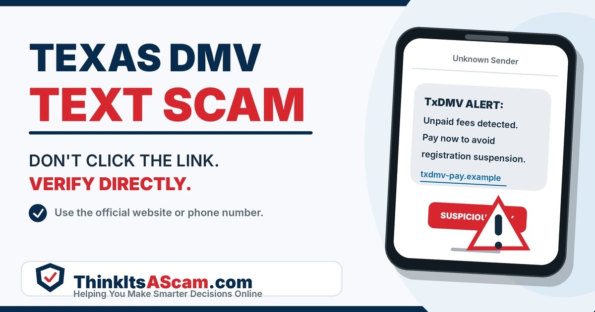 Texas DMV Text Scam: Fake TxDMV Ticket, Toll and Registration Warnings Texas DMV text scam warning showing fake TxDMV ticket, toll and registration payment messages