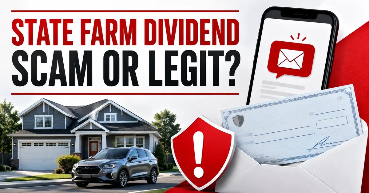 State Farm Dividend Scam or Legit Warning State Farm dividend scam or legit warning covering the $5 billion dividend email, payment portal and scam websites